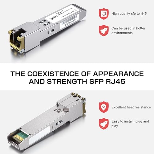 Image of ipolex 2.5G SFP to RJ45 SFP-T, 2.5GBase-T SFP Transceiver Module, SFP-T, Compatible with Ubiquiti UniFi, Netgear, Fortinet, Mikrotik, Intel, TP-Link and Other Open Switches
