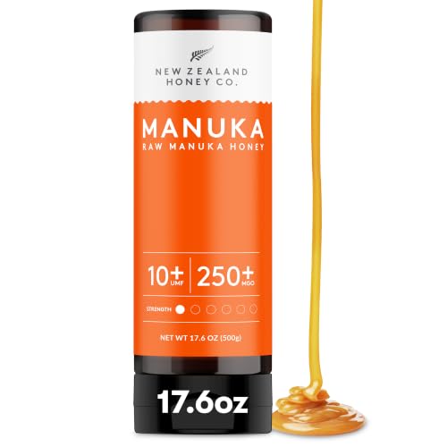 New Zealand Honey Co. Pure Manuka Honey Squeeze Bottle UMF 10+ / MGO 250+ | 17.6oz | 1.1 lb. (500g)
