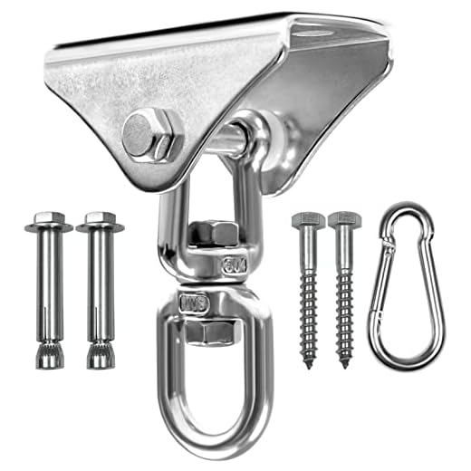 Yes4All 1000 LB Punching Heavy Bag Hanger, Steel Heavy Duty Swing Hanger Bolts for Wood and Concrete - 360° Swing