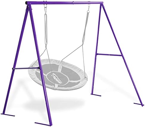 550lbs Swing Stand A Frame Heavy Duty, 71” Height Full Metal Swing Frame,Anti-Rust and All Weather Resistance,Suit Saucer Swing,Swing Chair for Kids in Backyard,Outdoor,Playground (Purple Frame only)