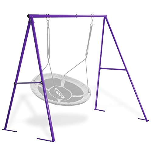 550Lbs Swing Stand A Frame Heavy Duty, 71” Height Full Metal Swing Frame,Anti-Rust And All Weather Resistance,Suit Saucer Swing,Swing Chair For Kids In Backyard,Outdoor,Playground (Purple Frame Only) #TOP8