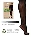 Hanes EcoSmart Openwork Stripe Women's Fashion Tights, Control Top, Sheer Toe, Black, Size Medium (Pack of 1)