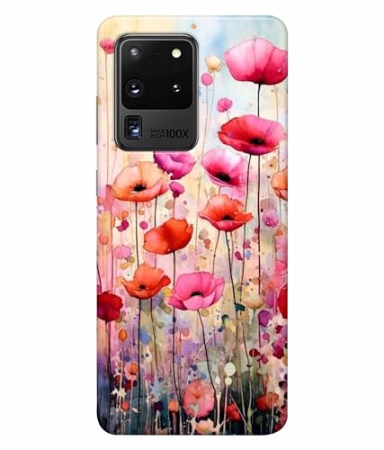 Image of Printed Hard Back Case Cover & Compatible for Samsung Galaxy S20 Ultra | Vintage Flower Art (Multicolor) - D1183