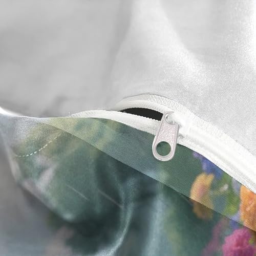 Housse de couette hydrangée 3D toucher microfibre douce et zippée - 8