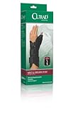 Medline Wrist/Forearm Splint with Abducted Thumb, 8 Inch Long, Right Arm, Size L, Fits 7-9 Inch Wrist, Black, 1 Each
