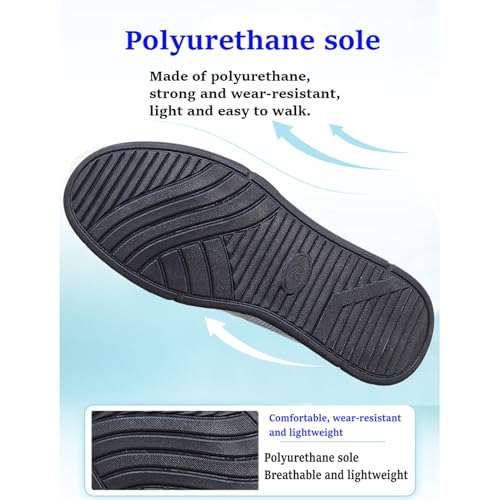 KtEli Men's Slip On Loafers, Old Beijing Cloth Shoes One Foot Stirrup Casual Single Shoes，Canvas Leisure Vintage Flat Walking Orthopedic Shoes,Beijing Cloth Shoes (Color : Black, Size : 43)4