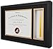 Golden State Art, 11x17.5 Black Diploma Frame with Tassel Holder for 8.5x11 Diploma and Tassel Frame, Graduation Shadow Box with Solid Wood and Tempered Glass, Black Over Gold Mat for Wall, 1 Pack