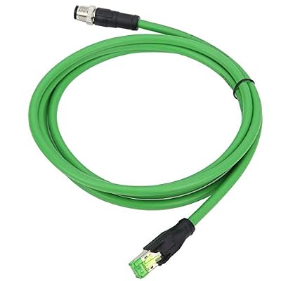 Omquot Ethernet Shielded Cable with M12 RJ45 Connector, 24 AWG Industrial Cat6 Patch Cord for Machines,