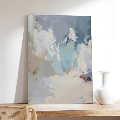 Impression sur toile bleu clair abstrait pour decorer un mur vide et terne