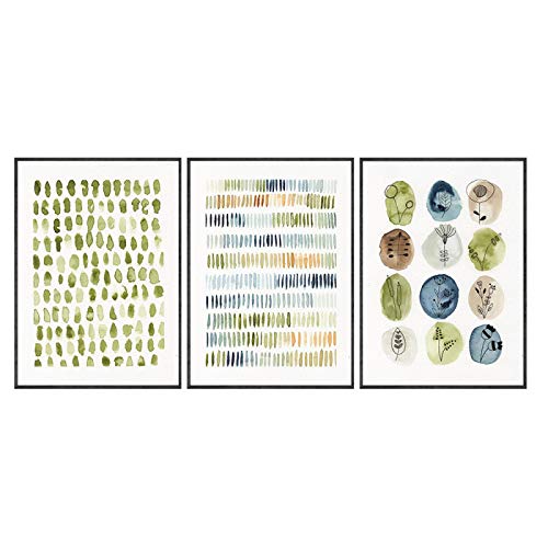 Tableau scandinave abstrait pour salon lot de 3 affiches aquarelle moderne 50x70 cm