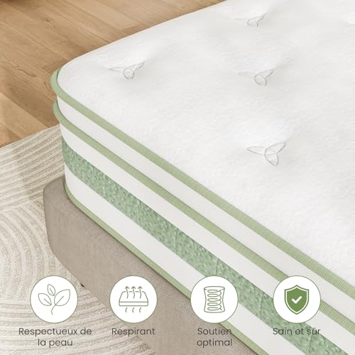 Matelas 90x200 Hybride Ressorts Ensachés Uliyati