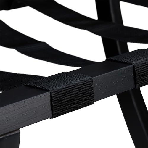 Relaxdays Kofferständer, klappbar, Gepäckständer mit Wandschutz, HxBxT: 75x60x41 cm, Kofferablage, Hotel, Holz, schwarz