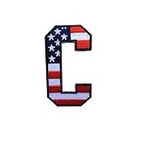 USA American Flag Mini Captain C Patch Iron On for Jersey Football, Baseball, Soccer, Hockey, Lacrosse, Basketball