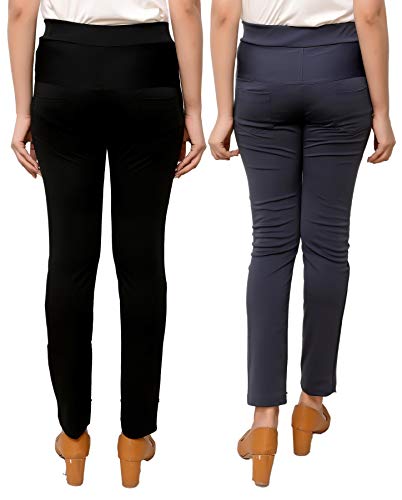 Image of FNOCKS Girls Casual WEAR Cotton Formal Pant /Jegging /Tights (Combo of 2)