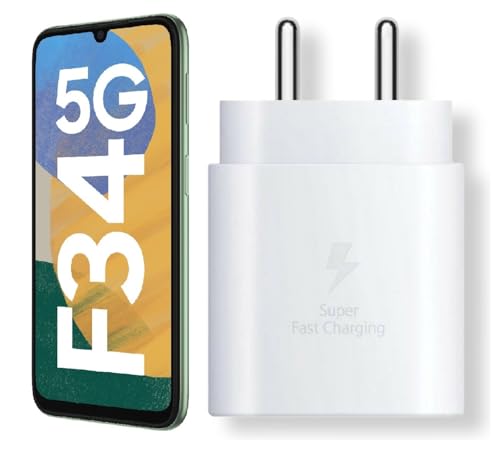 Image of 25W C-Type Super Fast Adapter Compatible with Samsung Galaxy F34 5g Super Fast Charger Adapter for S24 /S23 /S23 fe /S22 /S21 /21 fe /S20 /M14 /M33 /M13 /M35 /M05 /A14, A15 /S24 fe /A16 5g, White