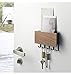 Yamazaki Home Rin Magnetic Wall Organizer - Key Hooks & Tray for Storage - Steel + Wood