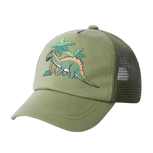 Baby Baseball Cap Print Dinosaur Pattern Newborn Sun Hat, Baby Sun, Hat Infant Summer Hats for Boys Girls Infant Baseball Cap (US, Age, 0 Months, 12 Months, Army Green Dinosaur)