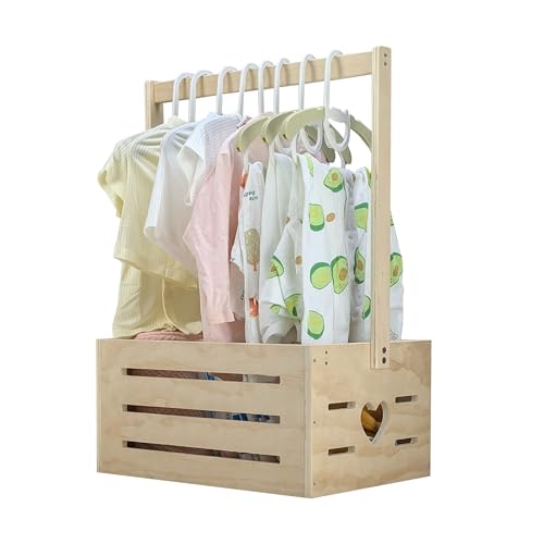 ARTAWEIN Wooden Baby Shower Crate Closet Clothes Hangers Dividers Large