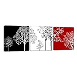 Wieco Art Giclée-Kunstdruck auf Leinwand, 3 bunte Bäume, modernes Design, 3 Wandplatten, zeitgenössische Kunst, Blumen-Bilder, Foto-Wandbild, Ölgemälde auf Leinwand, Kunst für Dekorationen zuhause, Wand-Dekorationen, P3RAB005_f1