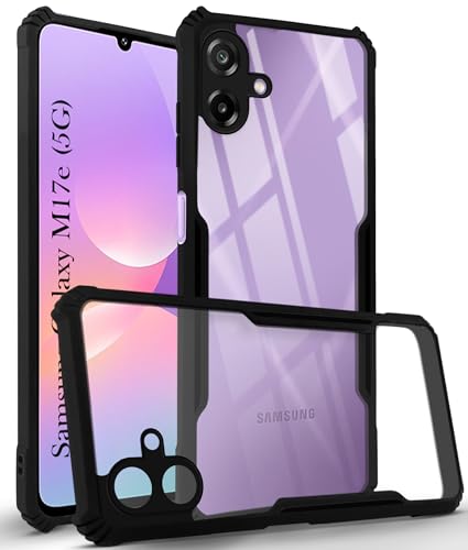 Image of Jkobi Hybrid Back Cover Case for Samsung Galaxy M17e (Shockproof with Polycarbonate Clear Panel | Professional Black)