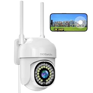 DIDseth 2K Überwachungskamera Aussen WLAN, WiFi IP Kamera, 3MP PTZ Kamera Outdoor mit 30m Farb-Nachtsicht, Bewegungserkennung, Automatische Verfolgung, Humanoide Erkennung, IP66