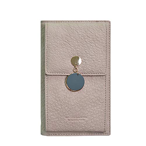 Preisvergleich Produktbild Beito Umhängetasche 1 STÜCK Kleine Umhängetasche Handy Geldbörse Brieftasche Mit Kreditkartenfächer Mini Münztüte Tragbare Kartenhalter Minimalismus Umhängetasche Für Frauen Mädchen (Beige)