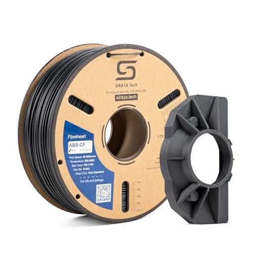 Siraya Tech Fibreheart ABS-CF 3D Printer Filament - Chopped Carbon Fiber Reinforced ABS 3D Printing Material - Strong, Heat Resistant, Precise - 1.75mm, 1KG Black