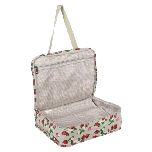 Image of Hobby Gift Project Case Sewing and Yarn Storage Bag with Internal Pockets Handles and Organiser Inserts for Knitting Crochet Craft Classes and Travel