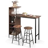 RELAX4LIFE Juego de Mesa Comedor de 3 Piezas,5cm (Café)