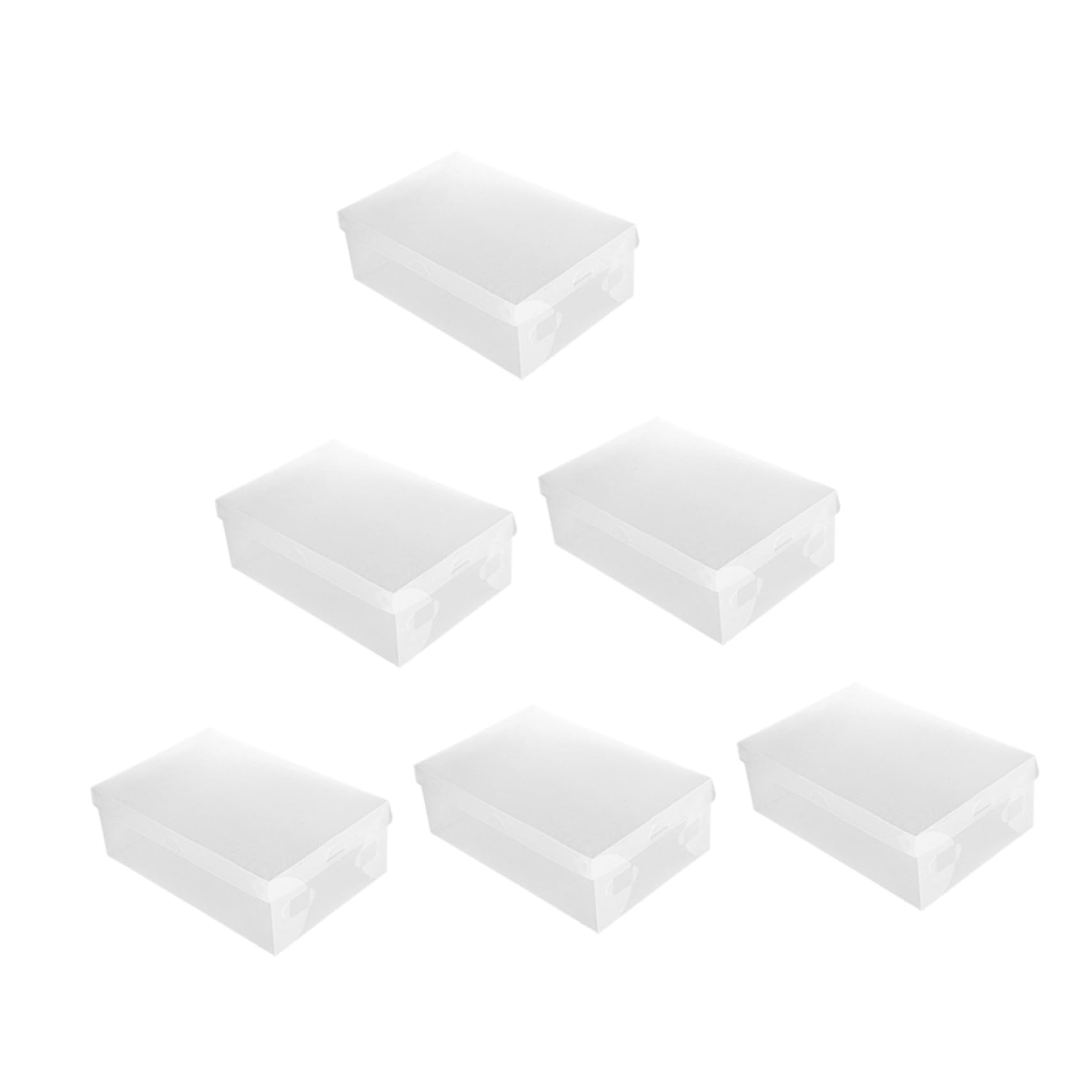LABRIMP Cajas Zapatos Transparentes Apilables de Plástico Blanco Tapas, Organizador para Guardar Zapatos a Prueba de Polvo, 6 Piezas de 33x20x12cm para Oficina y Tienda