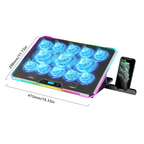 Base de enfriamiento para notebook con 13 ventiladores y 8 niveles miniatura 3