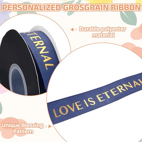 Ruban polyester L'Amour Est Éternel, finition gros-grain 2.5cm - 4
