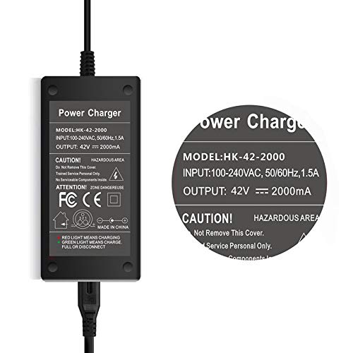 Evaplus 42V Charger Powerfast 3-Prong Inline Connector For 36V Pocket Mod, Sports Mod Lithium Battery, Battery Charger For Electric Scooter #TOP3