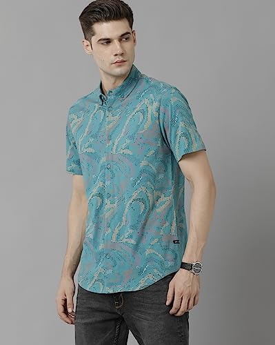 Image of VOI Jeans Men's Teal Slim Fit Shirt