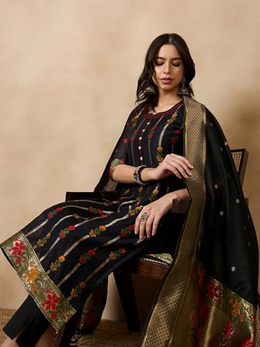 Image of arriva fab Women's Embroidery Kurta Set With Duppata