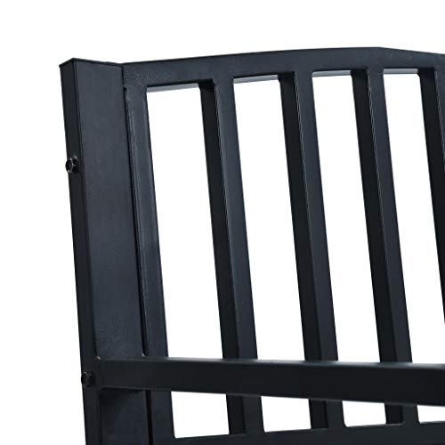 Banc de jardin 120cm en acier pour terrasse et balcon cosy - 7