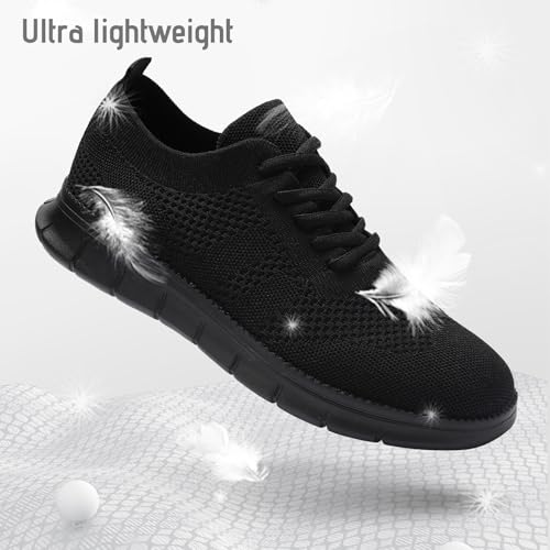 Men's Slip on Walking Shoes Fashion Dress Sneakers Business Oxfords Breathable Lightweight Loafers Tennis for Driving Walking Skate All_Black 9.54