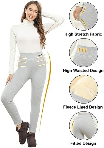 UMIPUBO Damskie legginsy z podszewką z polaru, termiczne, zimowe, grube, elastyczne, z wysokim stanem, pluszowe, ciepłe, prążkowane, slim fit, spodnie dla kobiet