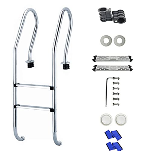 Escalera para piscina con 2 peldaños de acero inoxidable 304 miniatura 1