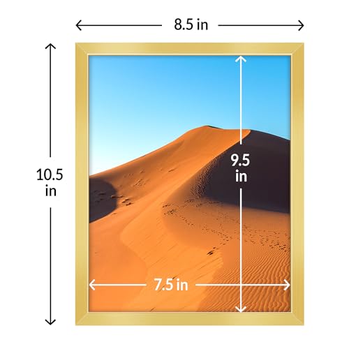 LaVie Home 8x10 Picture Frame for Wall Display, 8x10 Gold Picture Frame with HD Plexiglas, 8 x 10 Frame 1 Pack, Display Frame for Vertical or Horizontal, Classic Collection