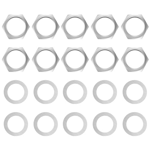 10 Set Jack Socket Nut with Washer, Guitar Nuts and Washers, 3/8