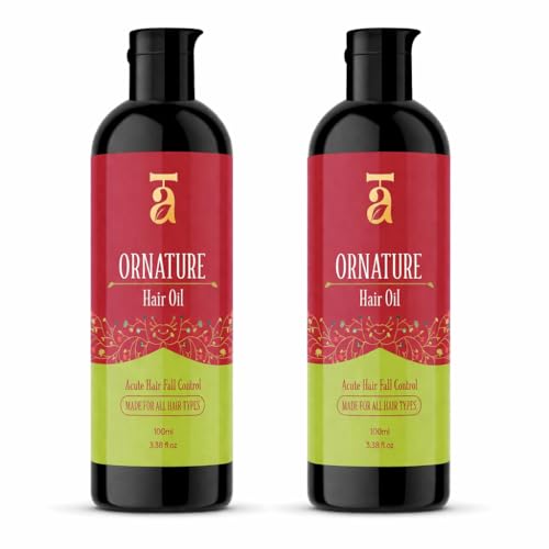 Image of Ornature Herbal Hair Oil Combo Natural Ayurvedic Oil Growt Fall Control & Scalp Nourishment Enriched with Herbal Ingredients Stronger Healthier & Shinier Hair Suitable All Types Men & Women (Pack of 2)