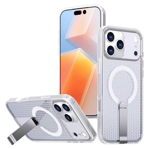 Coque antichoc iPhone 17 Pro Max transparente rigide silicone avec béquille de support