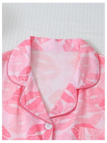 Image of Verdusa Pajamas For Women Set 2 Piece Summer Pajama Sets Cute Pjs Lounge Matching Button Shirt with Shorts