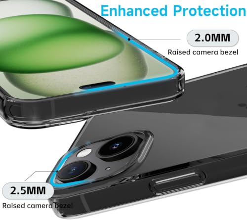 Image of VONZEE Anti Scratch Semi Translucent Cover for iPhone 15 Case, Premium PC + TPU Phone Cases Drop Proof, Slim Anti Yellowing Never Yellowing Shockproof