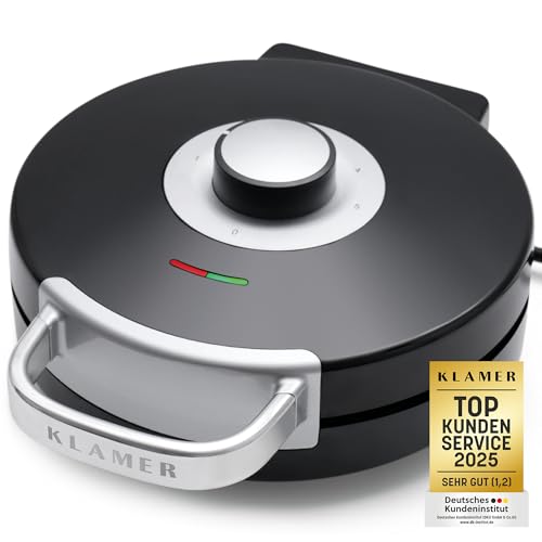 KLAMER Waffeleisen Herzwaffel, Waffeln in Herzform, 5 Stufen, hochwertige Antihaftbeschichtung,...