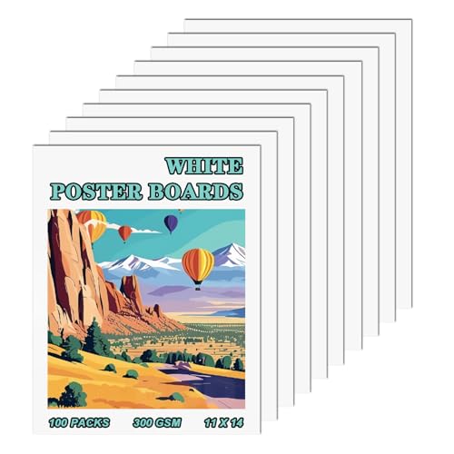 Silunkia 100 Pack White Poster Boards 11