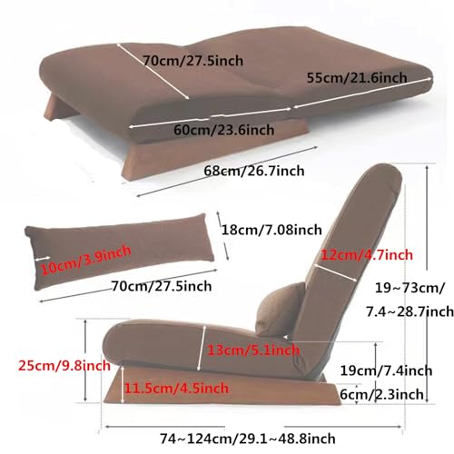 Chaise longue per interni, sedia da pavimento regolabile in 5 angoli, divano pieghevole per ragazzi e adulti, comoda sedia imbottita per soggiorno e camera da letto, giallo-2