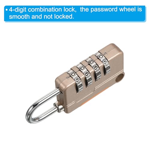 Image of PATIKIL Security Steel Cable with 4 Digit Combination Lock, 2 Set 1.6Ft Coated Safety Wire Rope Double Loop Padlock for Outdoor Travel Luggage, Yellow