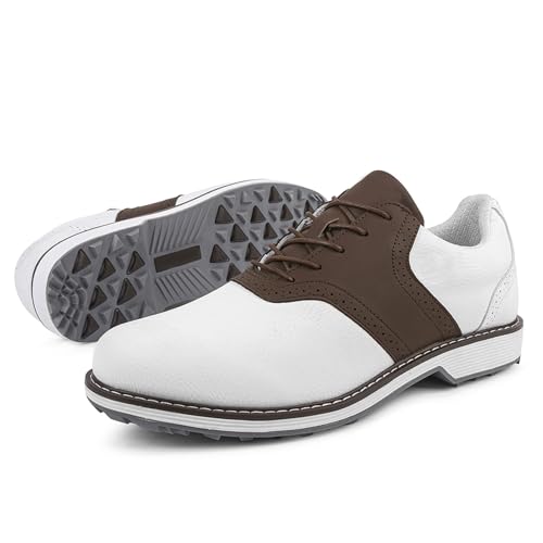 Męskie Buty Golfowe, Skórzane Biznesowe Buty Golfowe Bez Kolców, Klasyczne, Oddychające, Antypoślizgowe, Codzienne Tenisówki Do Gry W Golfa